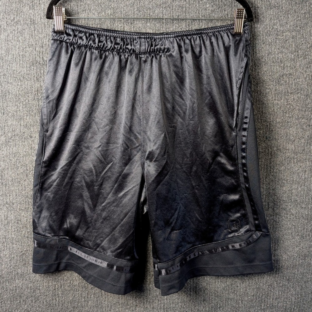 AND1 Mens Dazzle Y2K Basketball Shorts Vintage Black Mesh Long XL